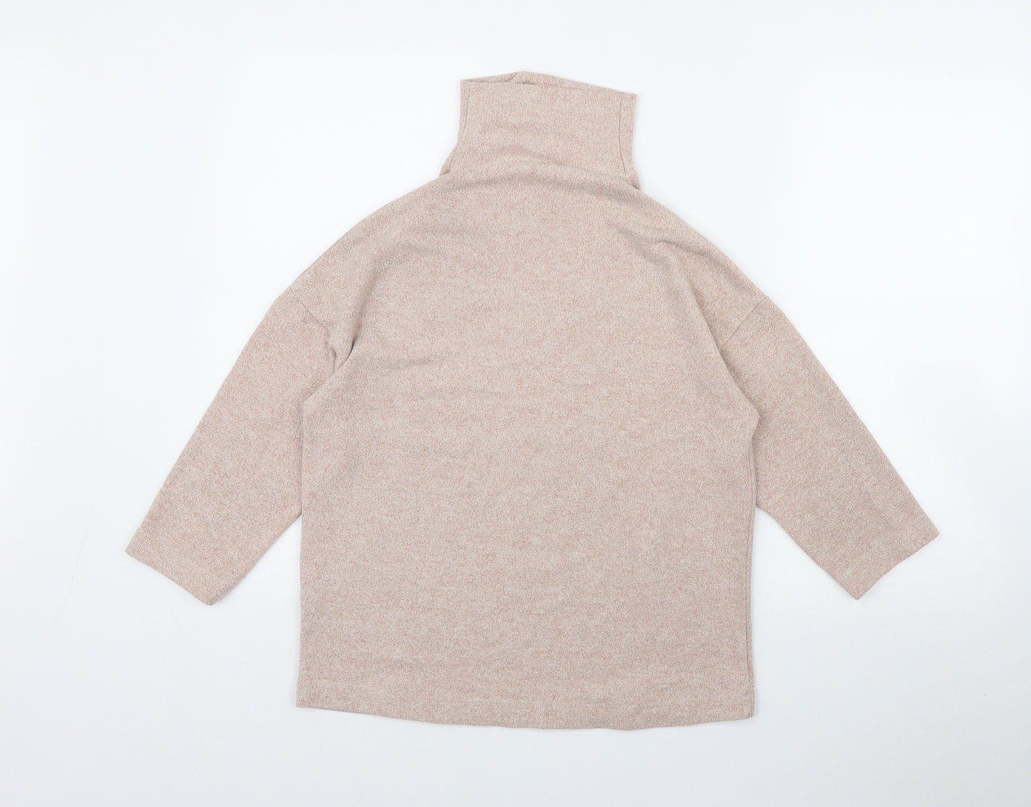 Stradivarius Womens Pink High Neck  Polyester Pullover Jumper Size S