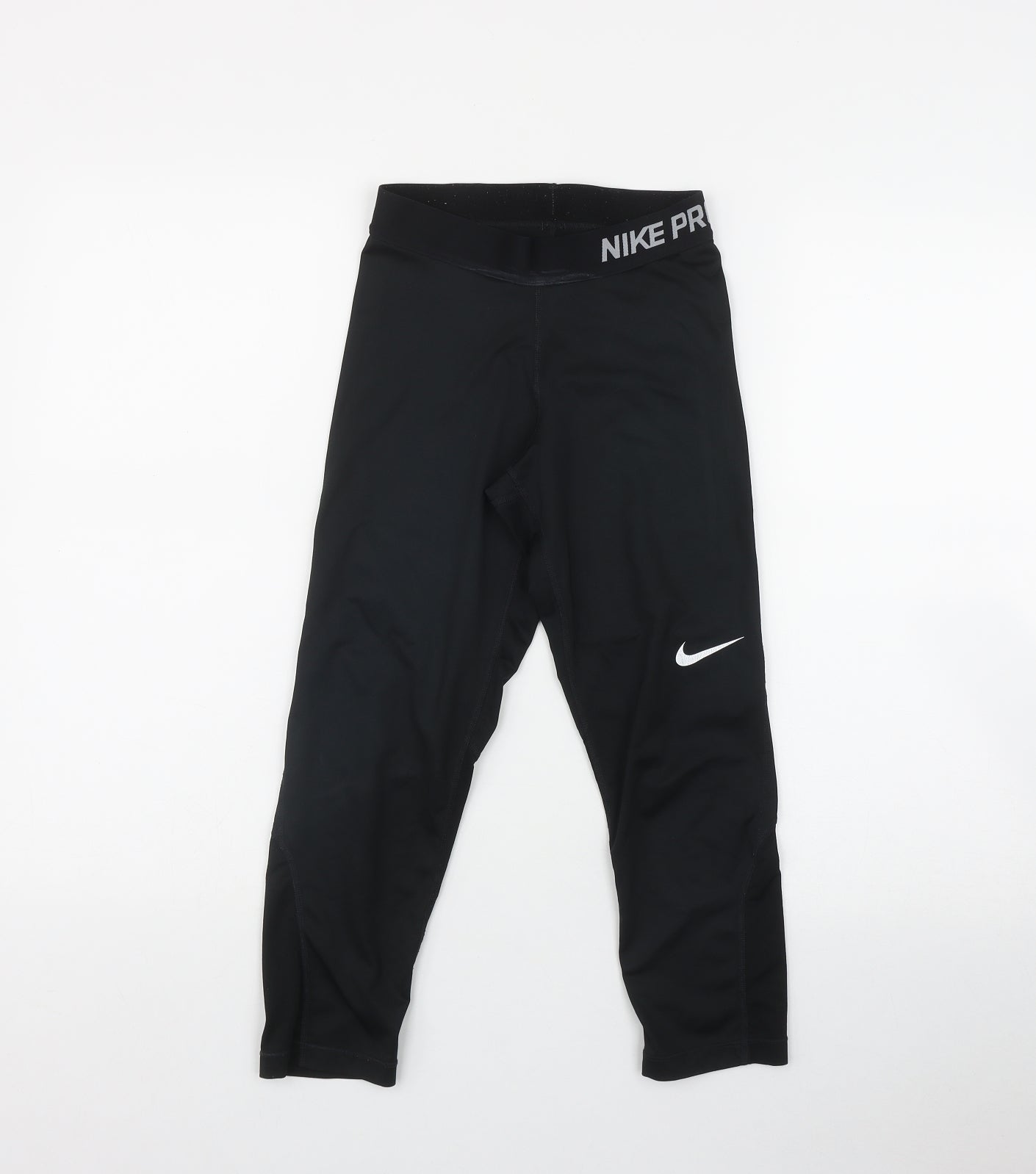 Nike Womens Black  Polyester Cropped Leggings Size XS L21 in Regular