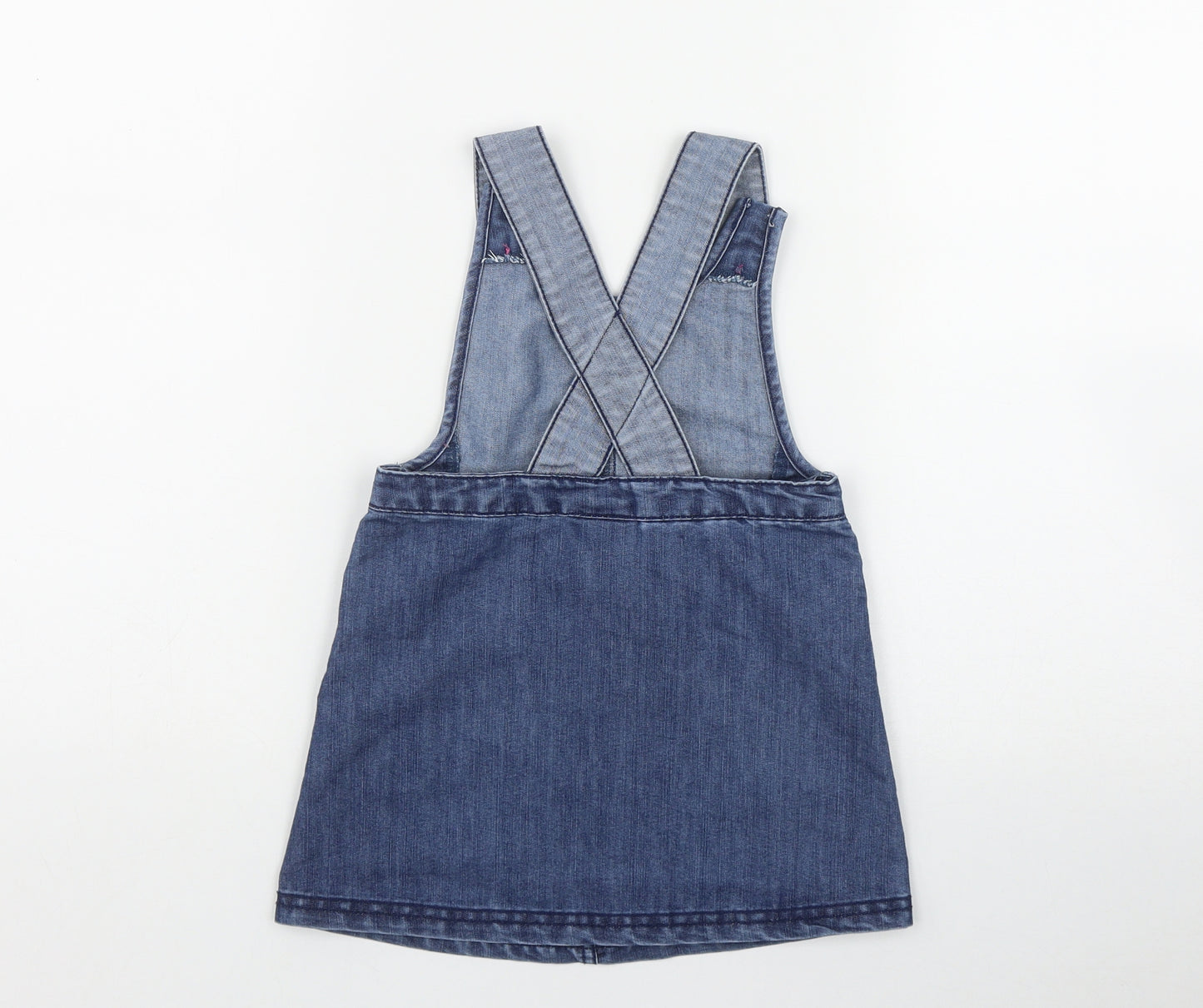 NEXT Girls Blue  Cotton A-Line  Size 2-3 Years  Scoop Neck Button