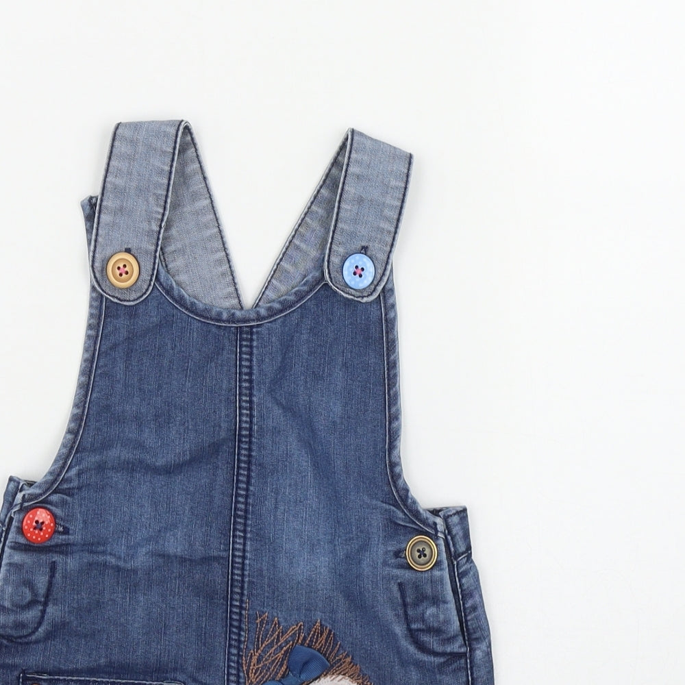 NEXT Girls Blue  Cotton A-Line  Size 2-3 Years  Scoop Neck Button
