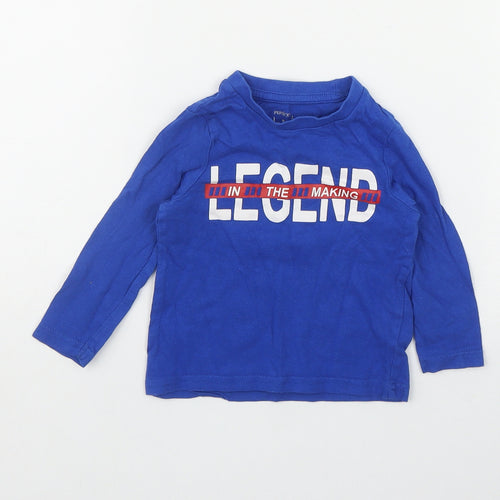 Pep&Co Boys Blue  Cotton Basic T-Shirt Size 9-12 Months Round Neck  - 'Legend in the making'