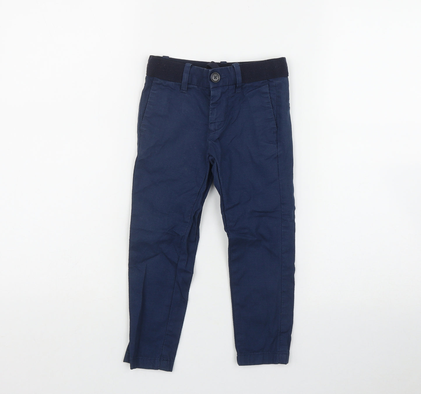 Indian Terrain Boys Blue  Cotton Dress Pants Trousers Size 3-4 Years  Regular Zip