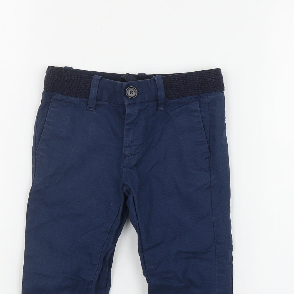 Indian Terrain Boys Blue  Cotton Dress Pants Trousers Size 3-4 Years  Regular Zip