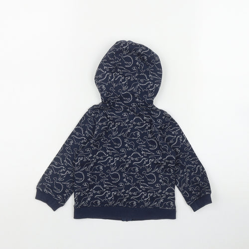 INEXTENSO Boys Blue Geometric Cotton Full Zip Hoodie Size 2 Years  Zip