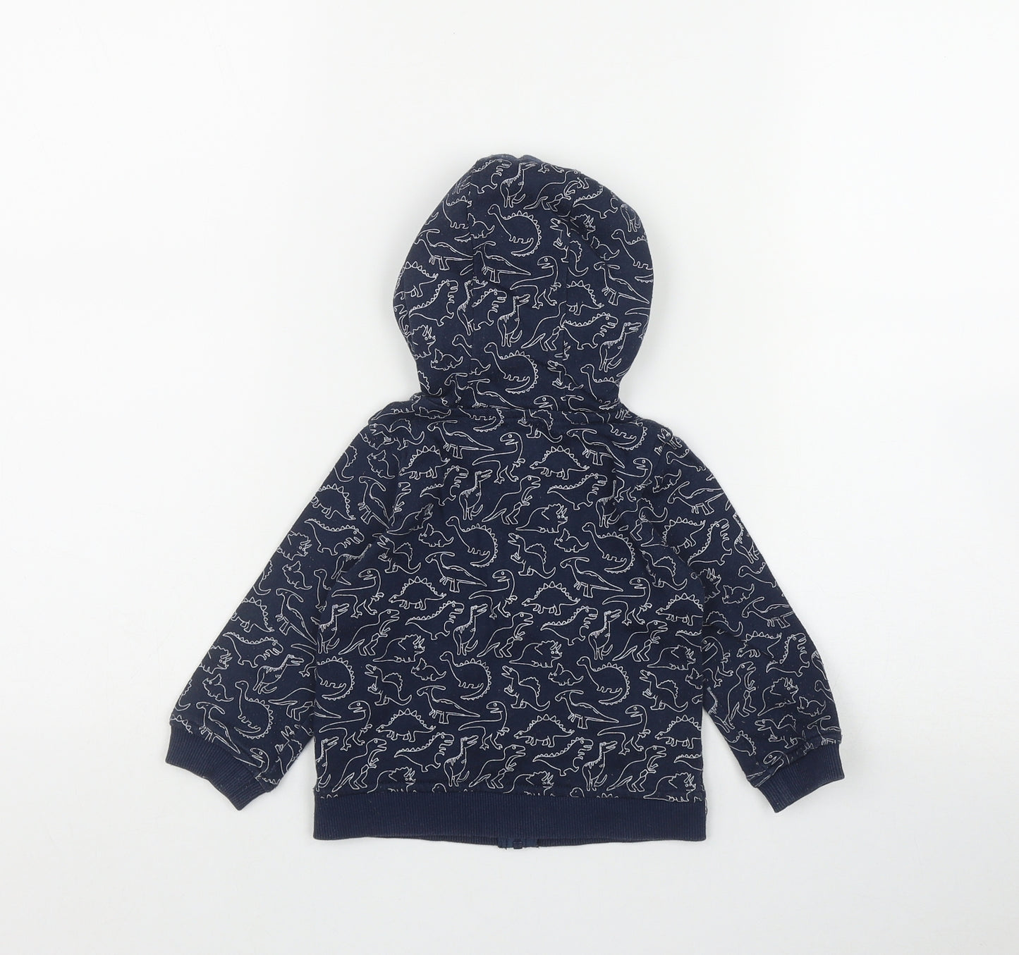 INEXTENSO Boys Blue Geometric Cotton Full Zip Hoodie Size 2 Years  Zip
