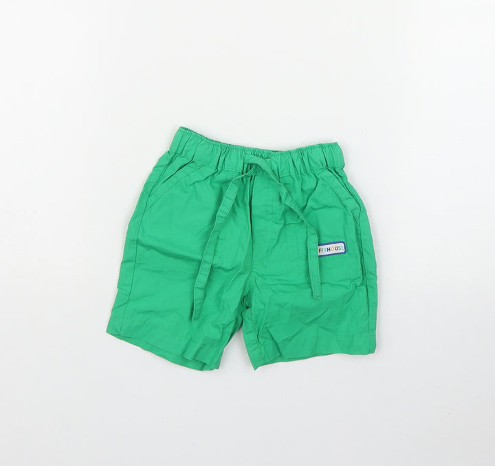 Toffy House Boys Green  Cotton Capri Trousers Size 9-12 Months