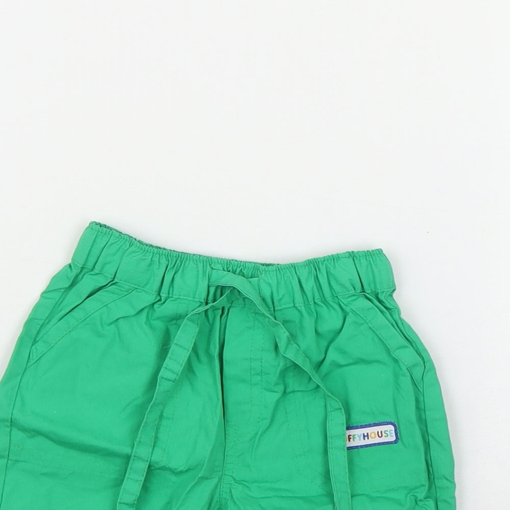 Toffy House Boys Green  Cotton Capri Trousers Size 9-12 Months