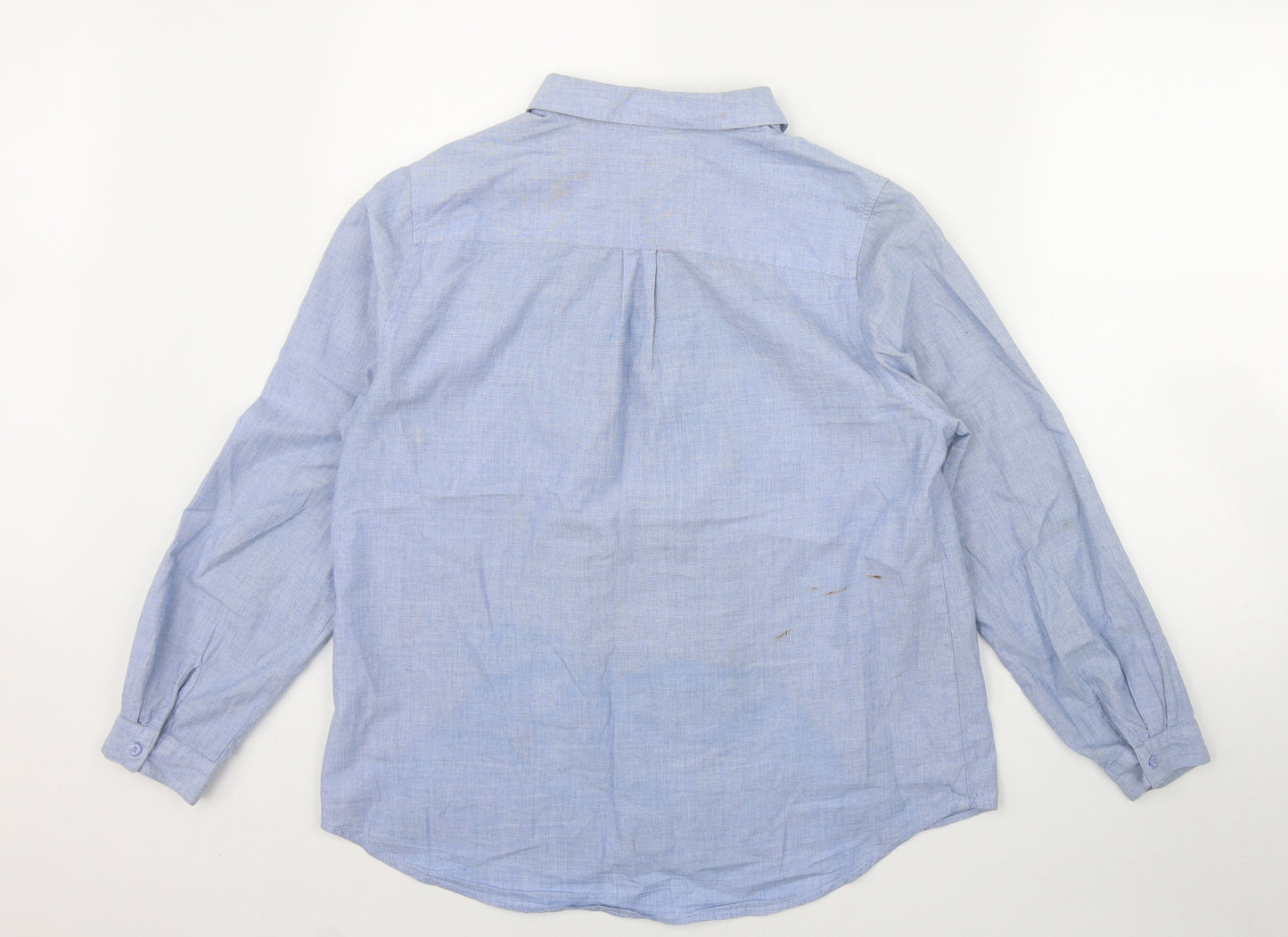 Papaya Womens Blue Floral Cotton Basic Button-Up Size 16 Collared - Flowers