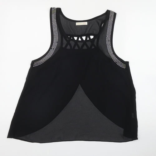 Maison Chic Womens Black  Polyester Basic Tank Size S Scoop Neck