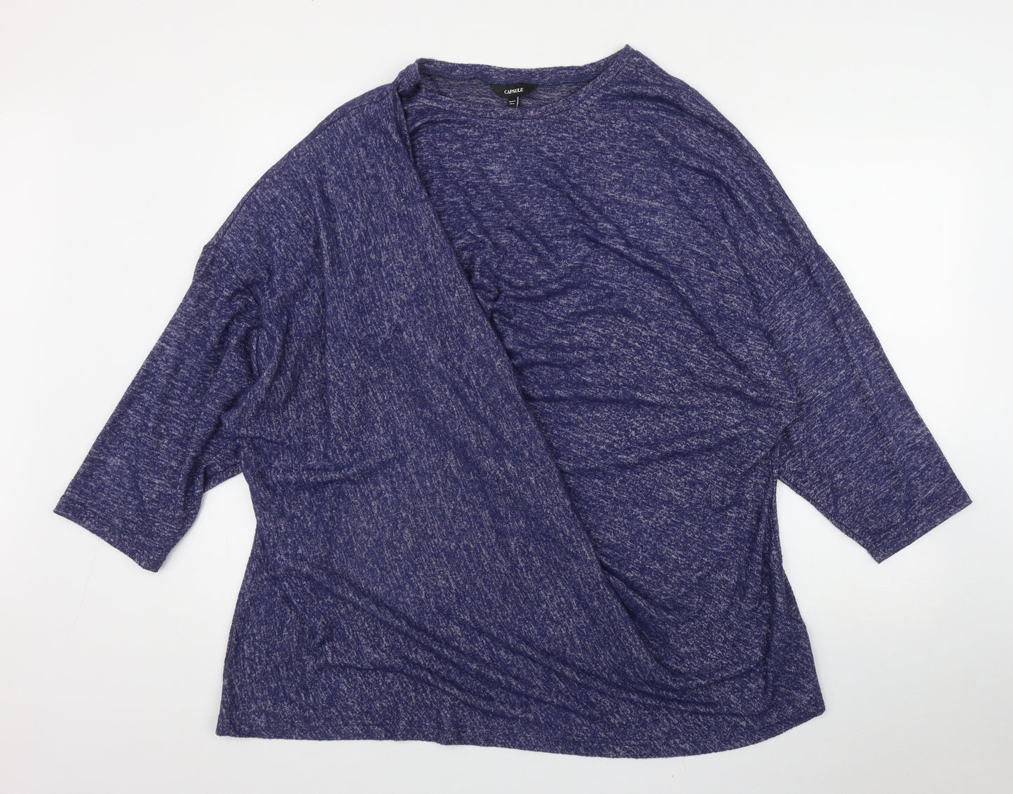 Capsule Womens Blue  Polyester Basic T-Shirt Size 28 Round Neck