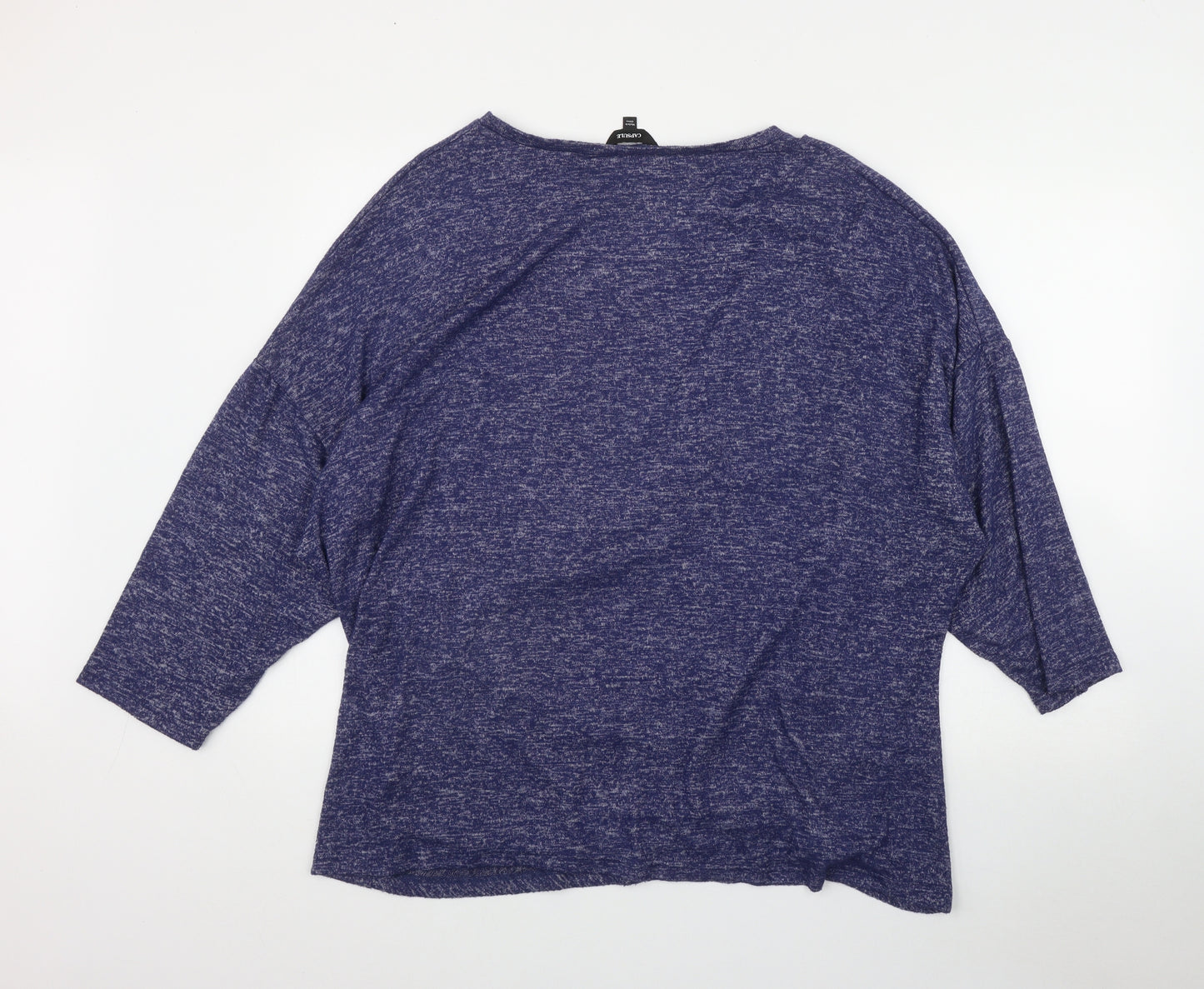 Capsule Womens Blue  Polyester Basic T-Shirt Size 28 Round Neck