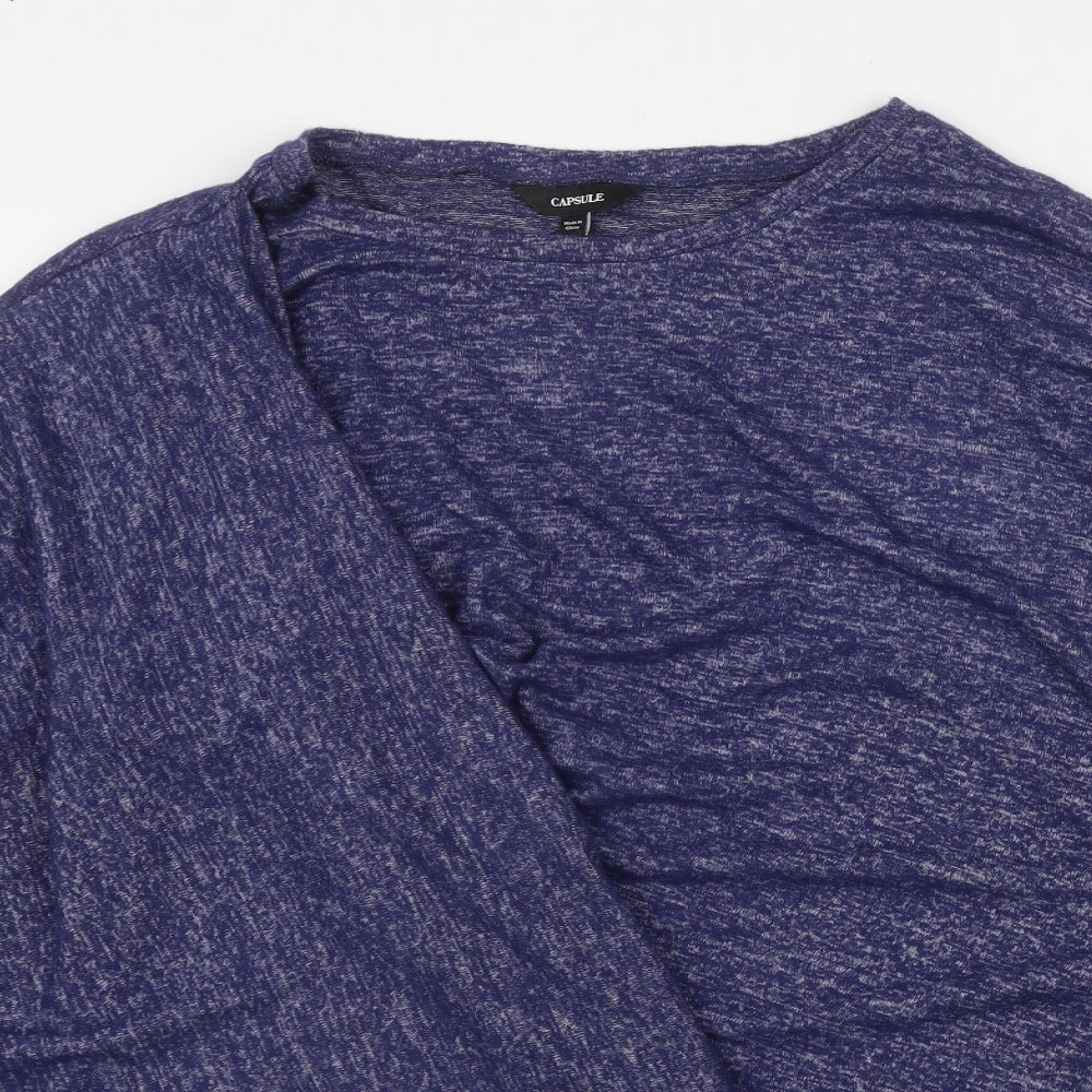 Capsule Womens Blue  Polyester Basic T-Shirt Size 28 Round Neck