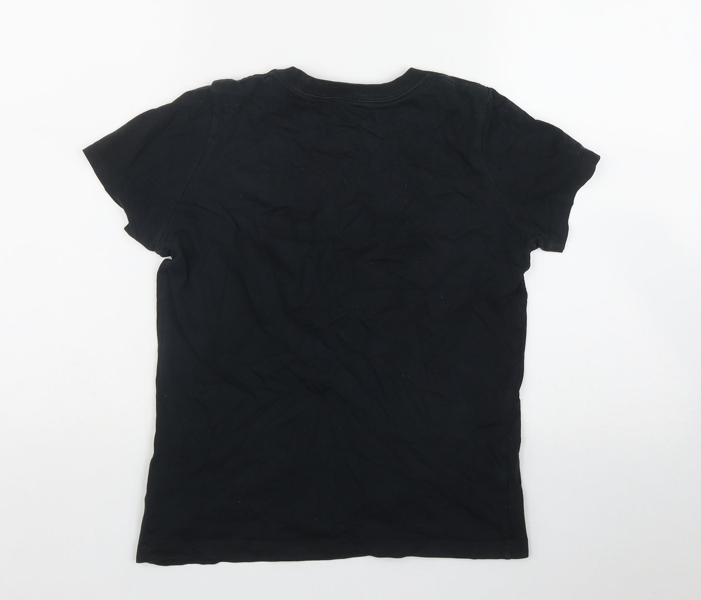 Converse Womens Black  Cotton Basic T-Shirt Size XS Round Neck