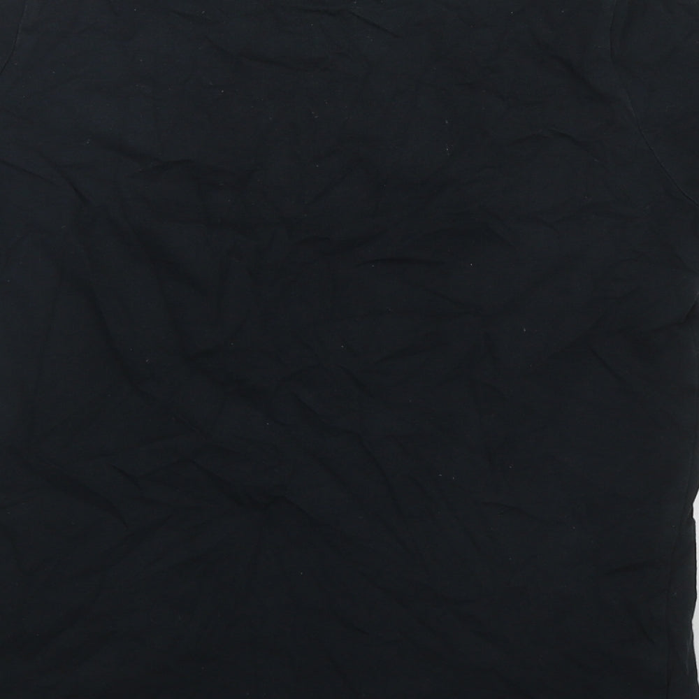 Converse Womens Black  Cotton Basic T-Shirt Size XS Round Neck