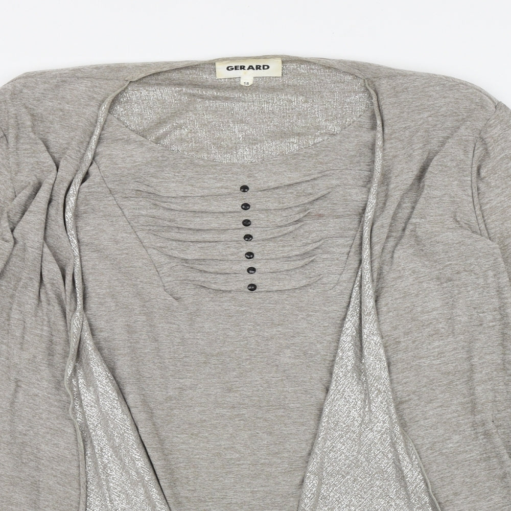 Gerard Womens Beige  Nylon Basic T-Shirt Size 18 Round Neck