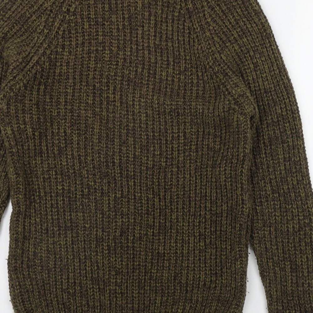 P G Field Mens Green V-Neck  Acrylic Pullover Jumper Size M