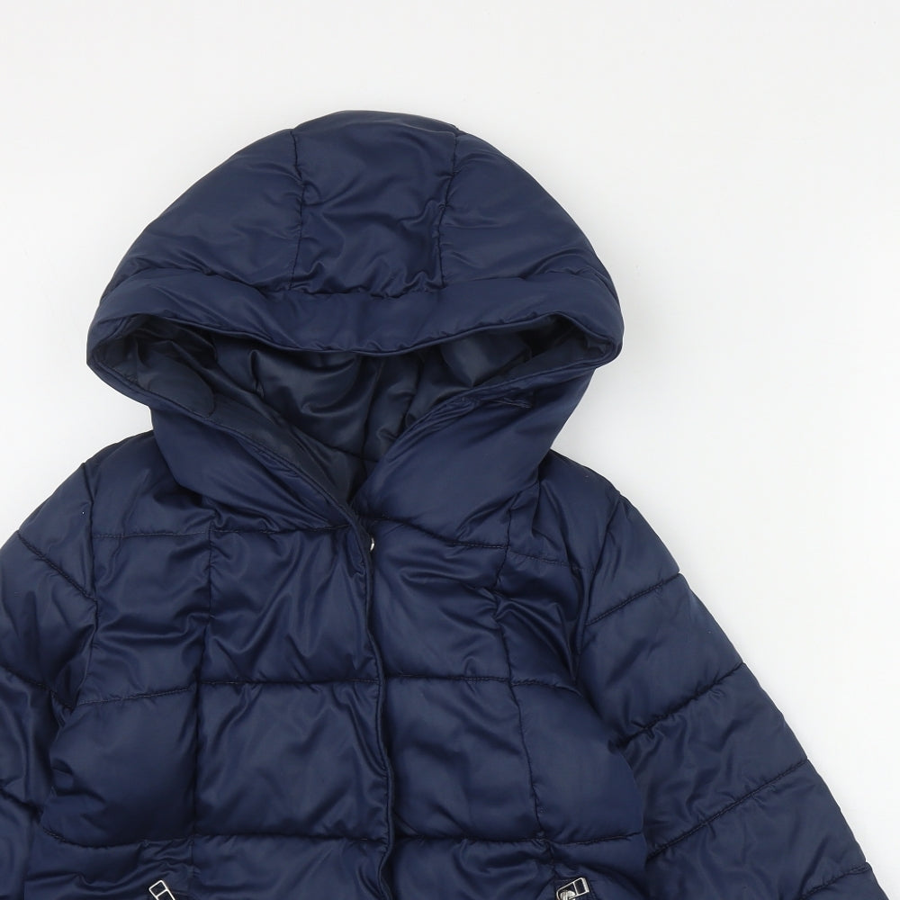 NEXT Girls Blue   Puffer Jacket Coat Size 7 Years  Zip