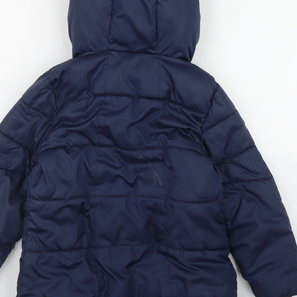 NEXT Girls Blue   Puffer Jacket Coat Size 7 Years  Zip