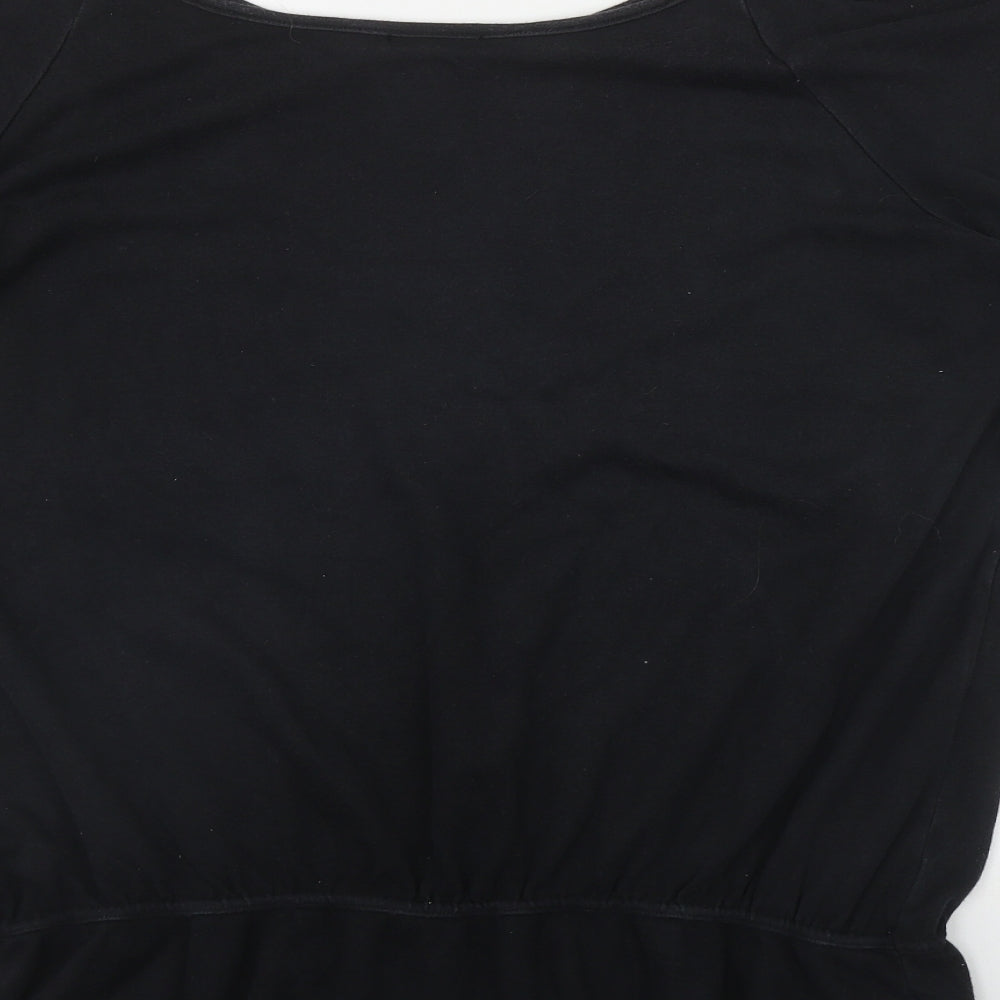 Yours Womens Black  Cotton Basic T-Shirt Size 20 Off the Shoulder