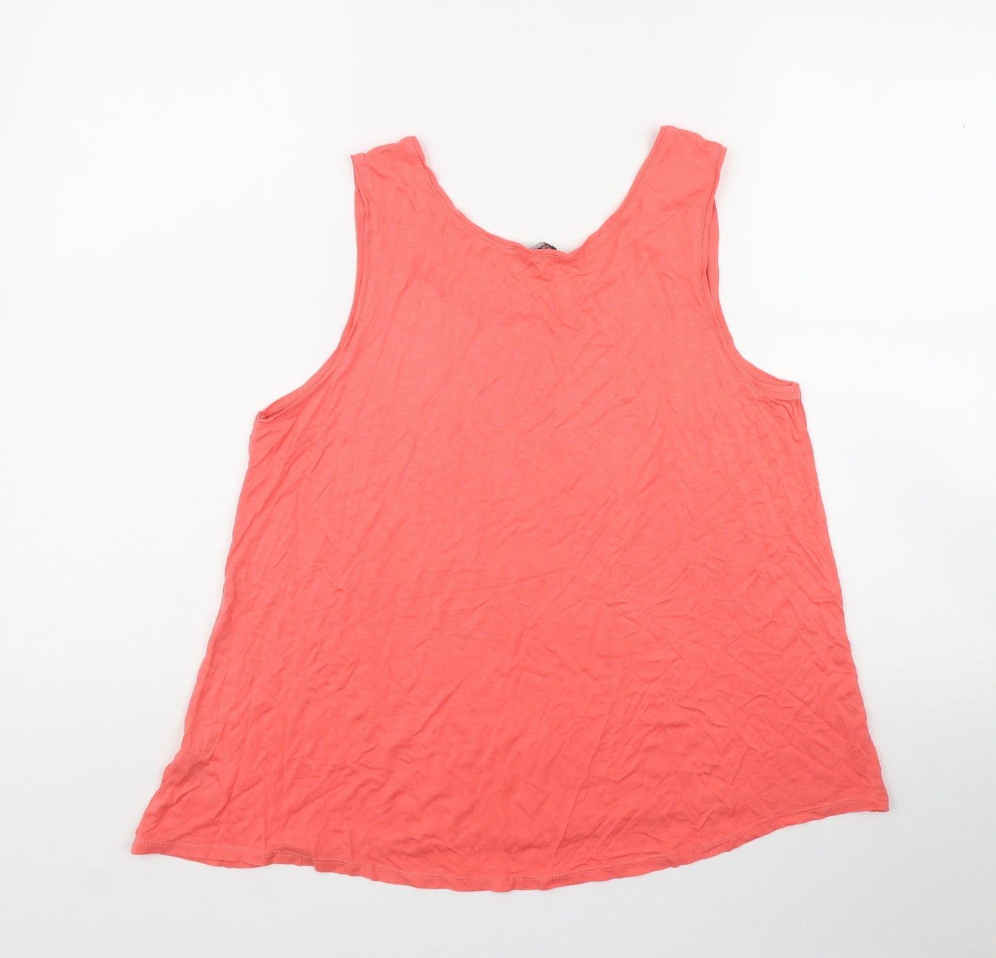 George Womens Pink  Viscose Basic Tank Size 14 Scoop Neck