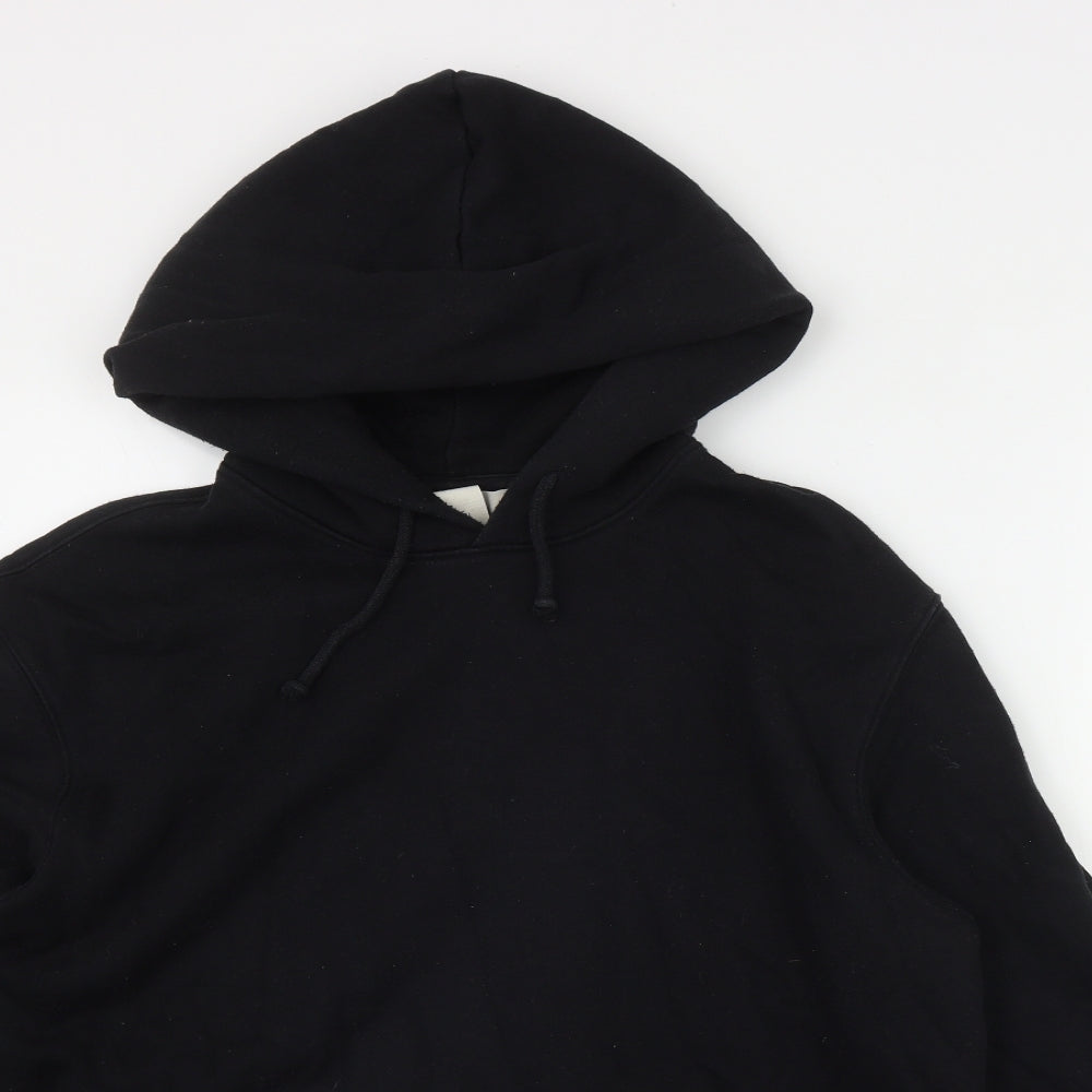 H&M Mens Black  Cotton Pullover Hoodie Size L