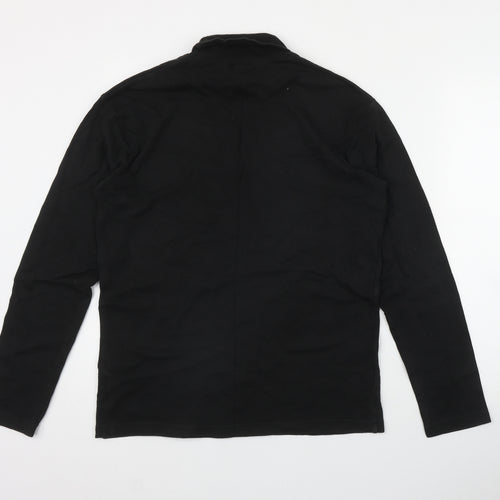 DECATHLON Mens Black  Cotton  T-Shirt Size M Roll Neck