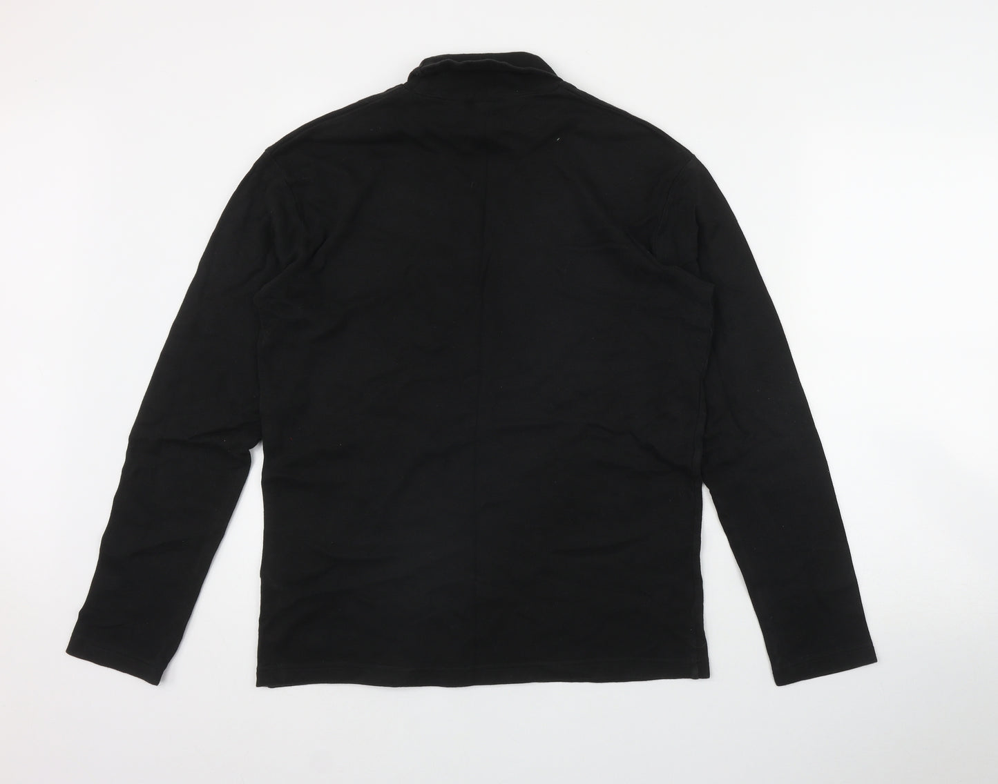 DECATHLON Mens Black  Cotton  T-Shirt Size M Roll Neck