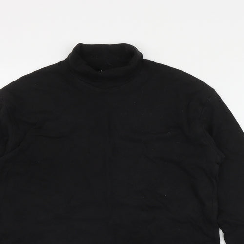 DECATHLON Mens Black  Cotton  T-Shirt Size M Roll Neck