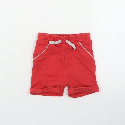 George Boys Red  Cotton Cropped Trousers Size 6-9 Months
