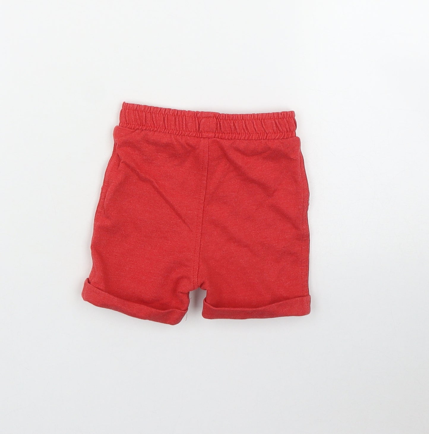 George Boys Red  Cotton Cropped Trousers Size 6-9 Months