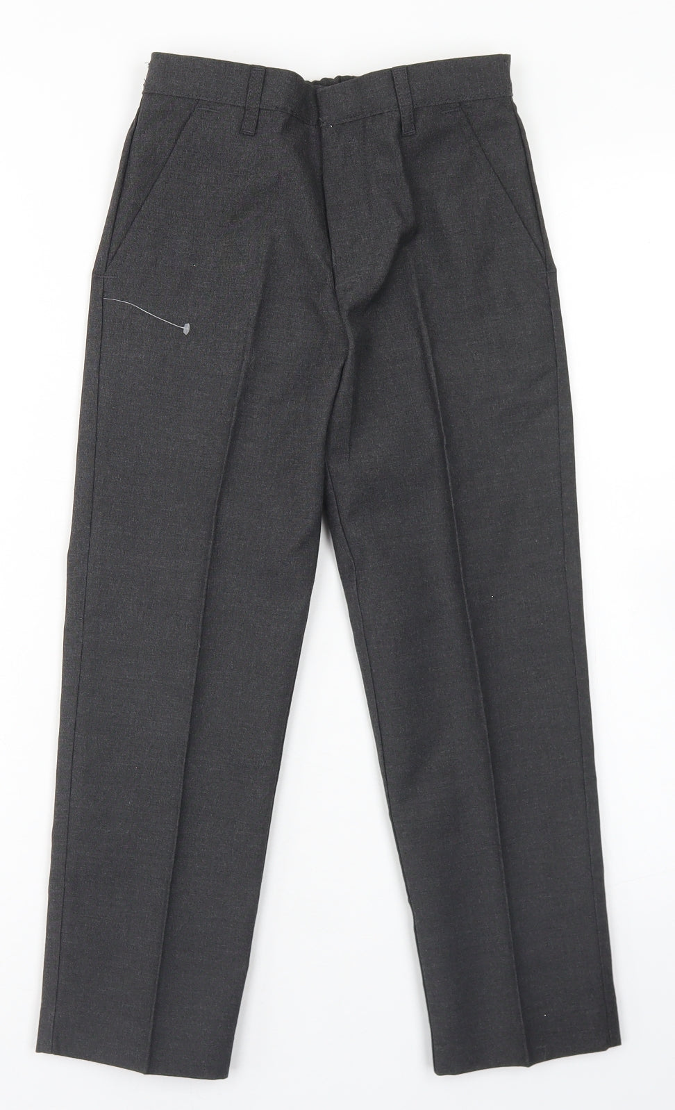 TU Boys Grey  Polyester Dress Pants Trousers Size 7 Years  Regular Hook & Eye - Schoolwear