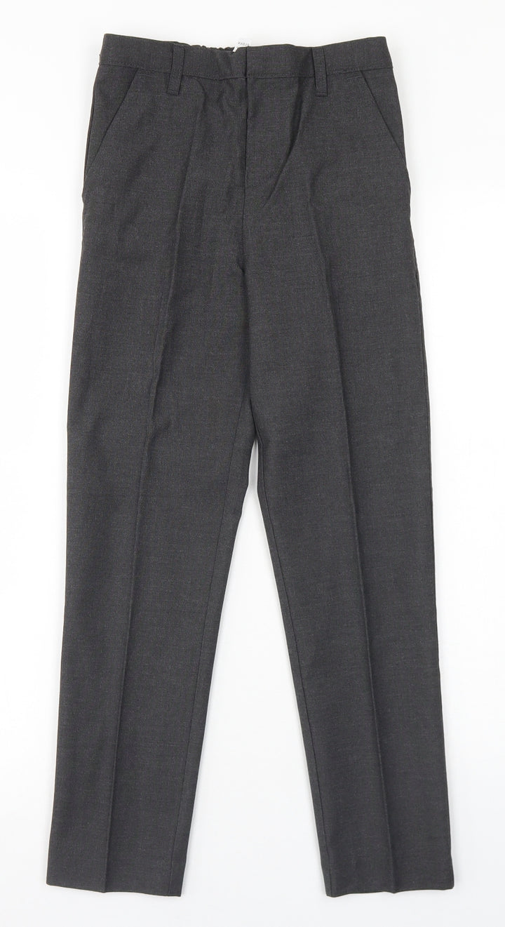 TU Boys Grey  Polyester Dress Pants Trousers Size 9 Months  Regular Hook & Eye - School Wear