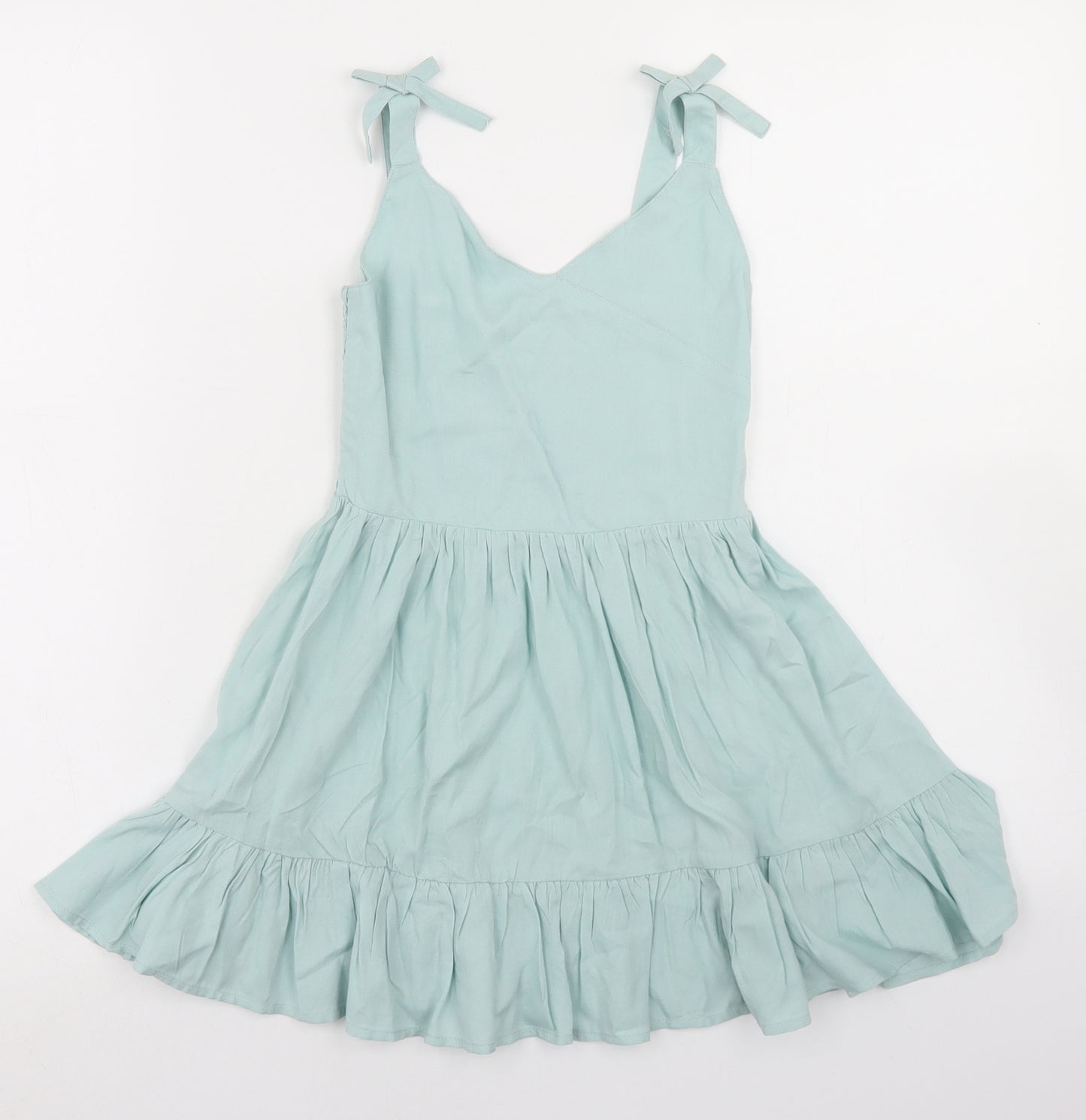 George Girls Blue  Viscose Skater Dress  Size 5-6 Years  V-Neck