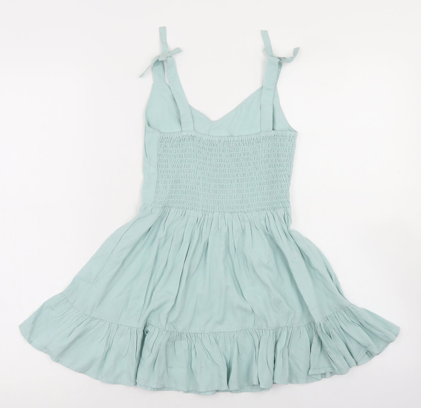 George Girls Blue  Viscose Skater Dress  Size 5-6 Years  V-Neck