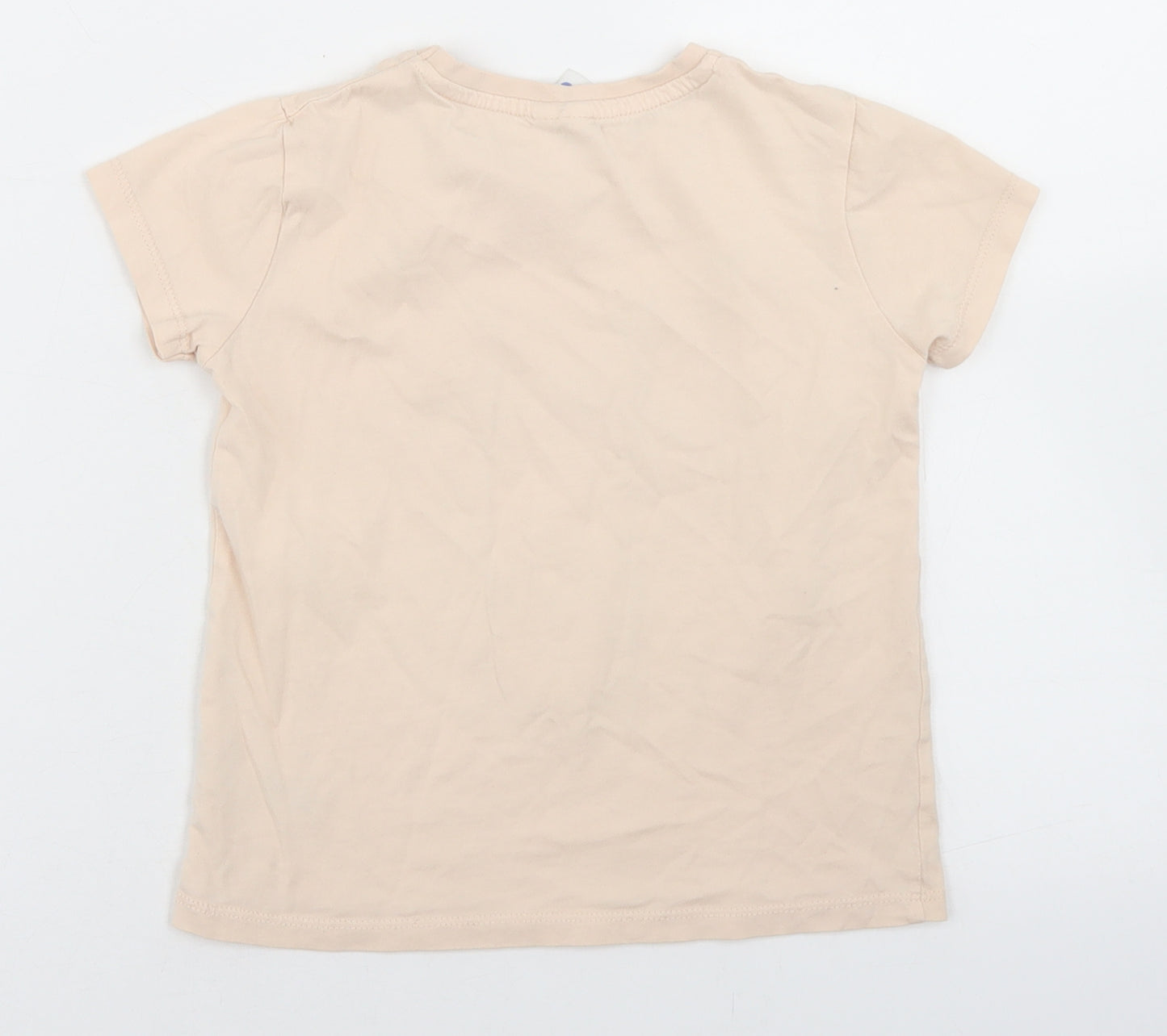 George Girls Pink  Cotton Basic T-Shirt Size 5-6 Years Crew Neck  - Peppa Pig
