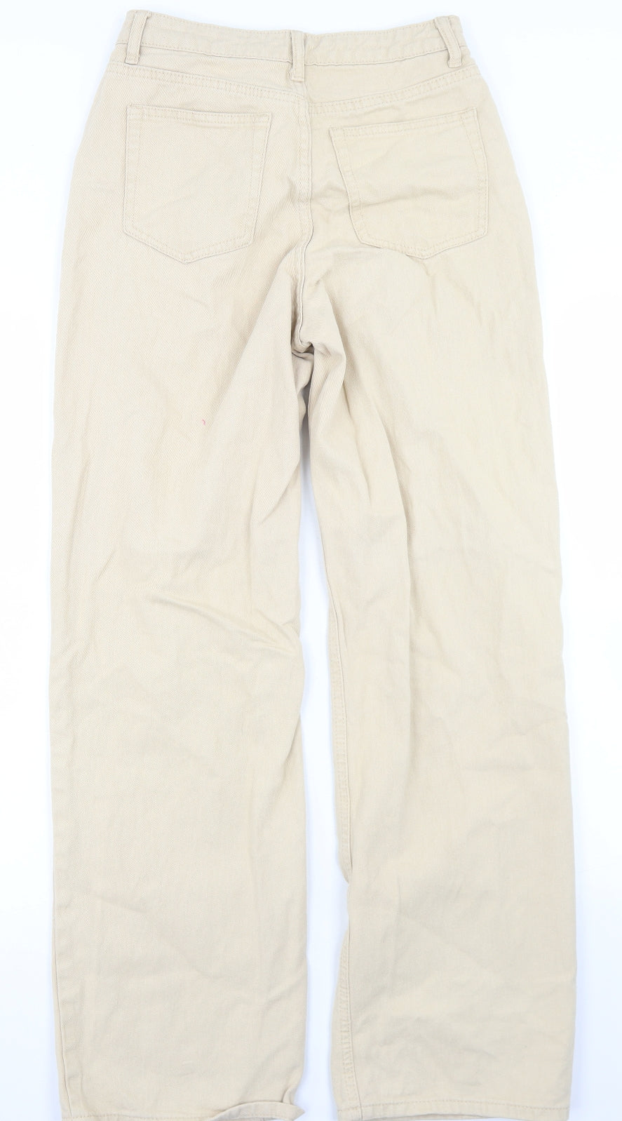 SheIn Womens Beige  Cotton Wide-Leg Jeans Size XS L29 in Regular Button