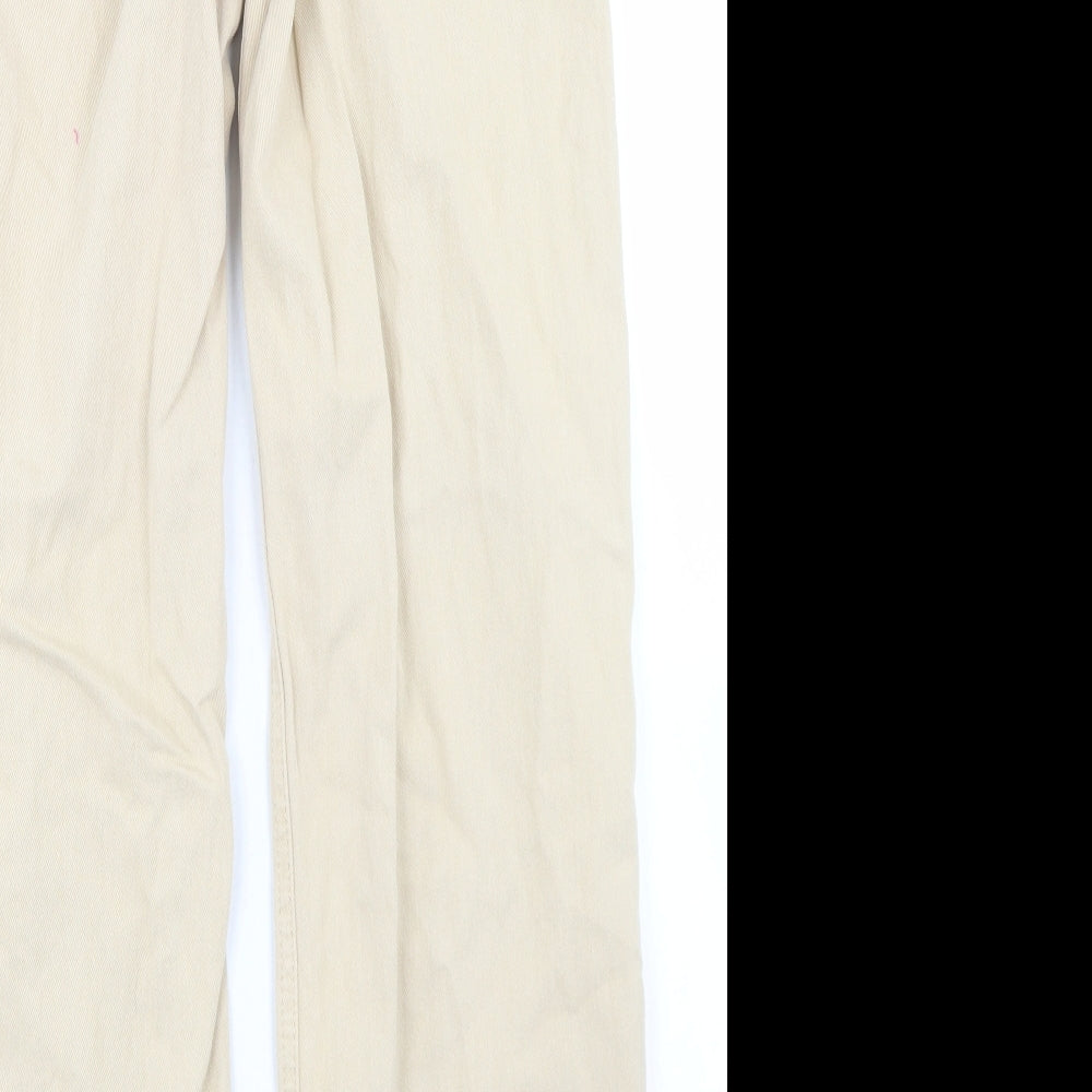 SheIn Womens Beige  Cotton Wide-Leg Jeans Size XS L29 in Regular Button