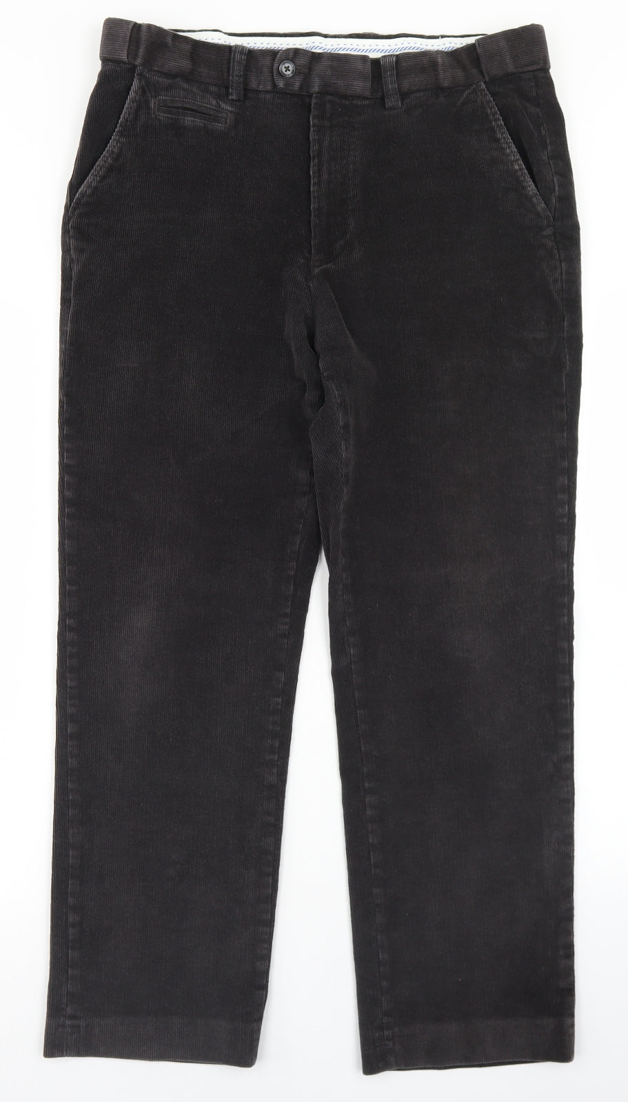 Dunnes Stores Mens Grey  Cotton Chino Trousers Size 34 in L27 in Regular Button