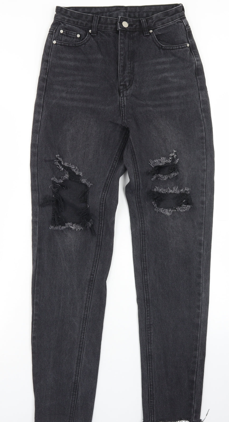 SheIn Womens Black  Cotton Straight Jeans Size XS L29 in Regular Button