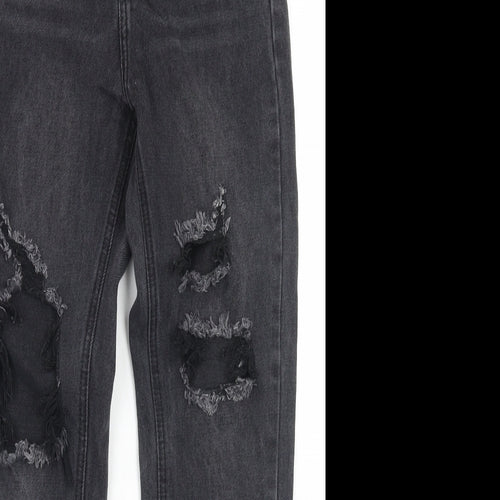 SheIn Womens Black  Cotton Straight Jeans Size XS L29 in Regular Button