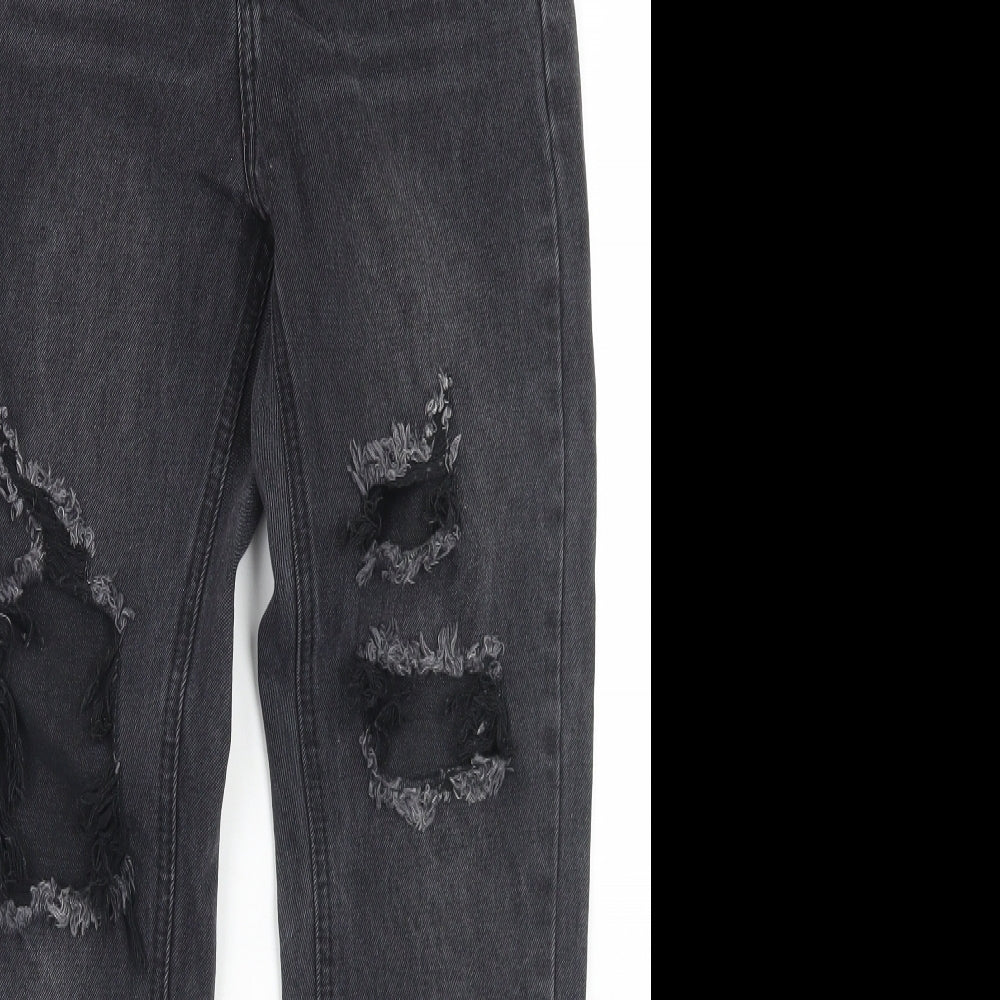 SheIn Womens Black  Cotton Straight Jeans Size XS L29 in Regular Button