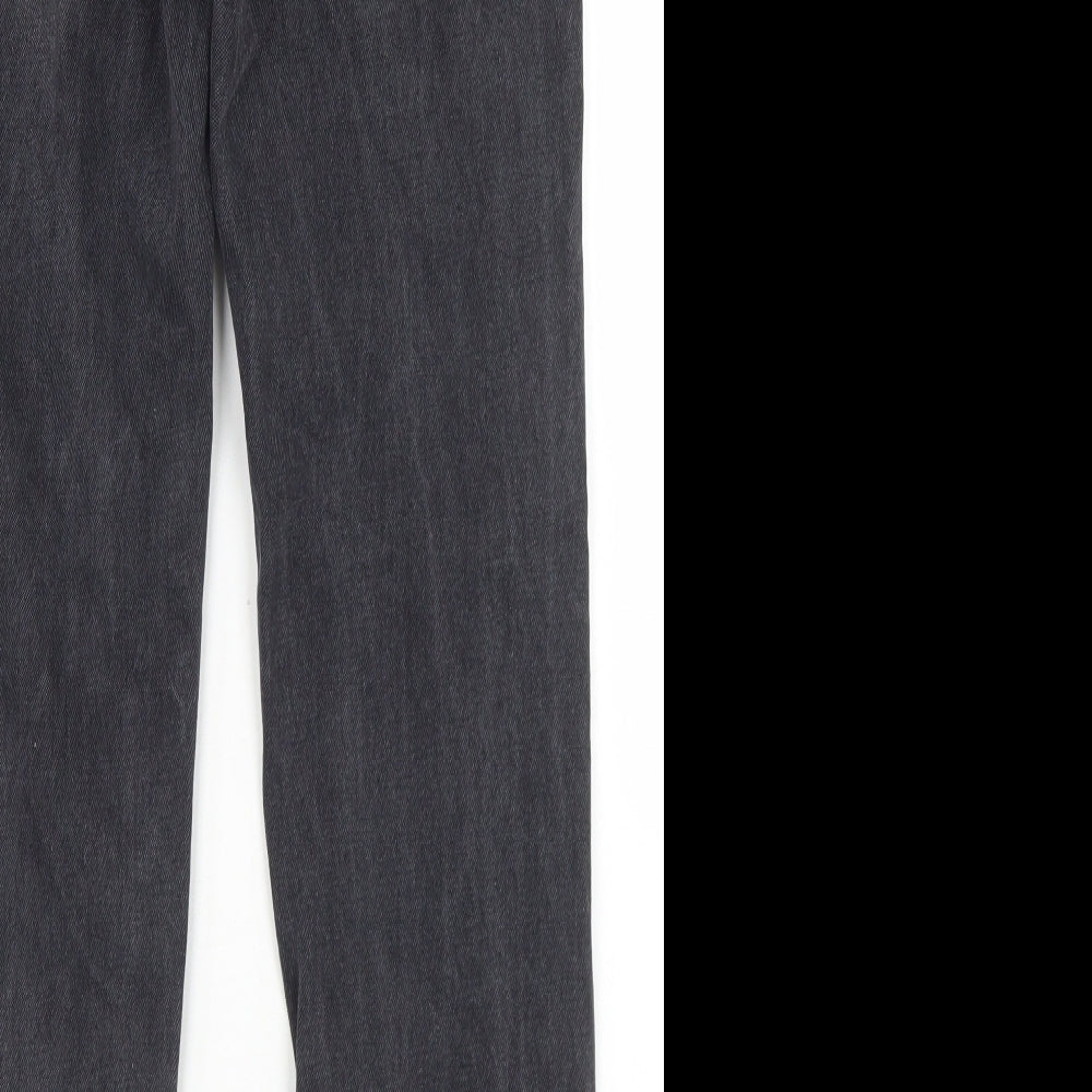 SheIn Womens Black  Cotton Straight Jeans Size XS L29 in Regular Button