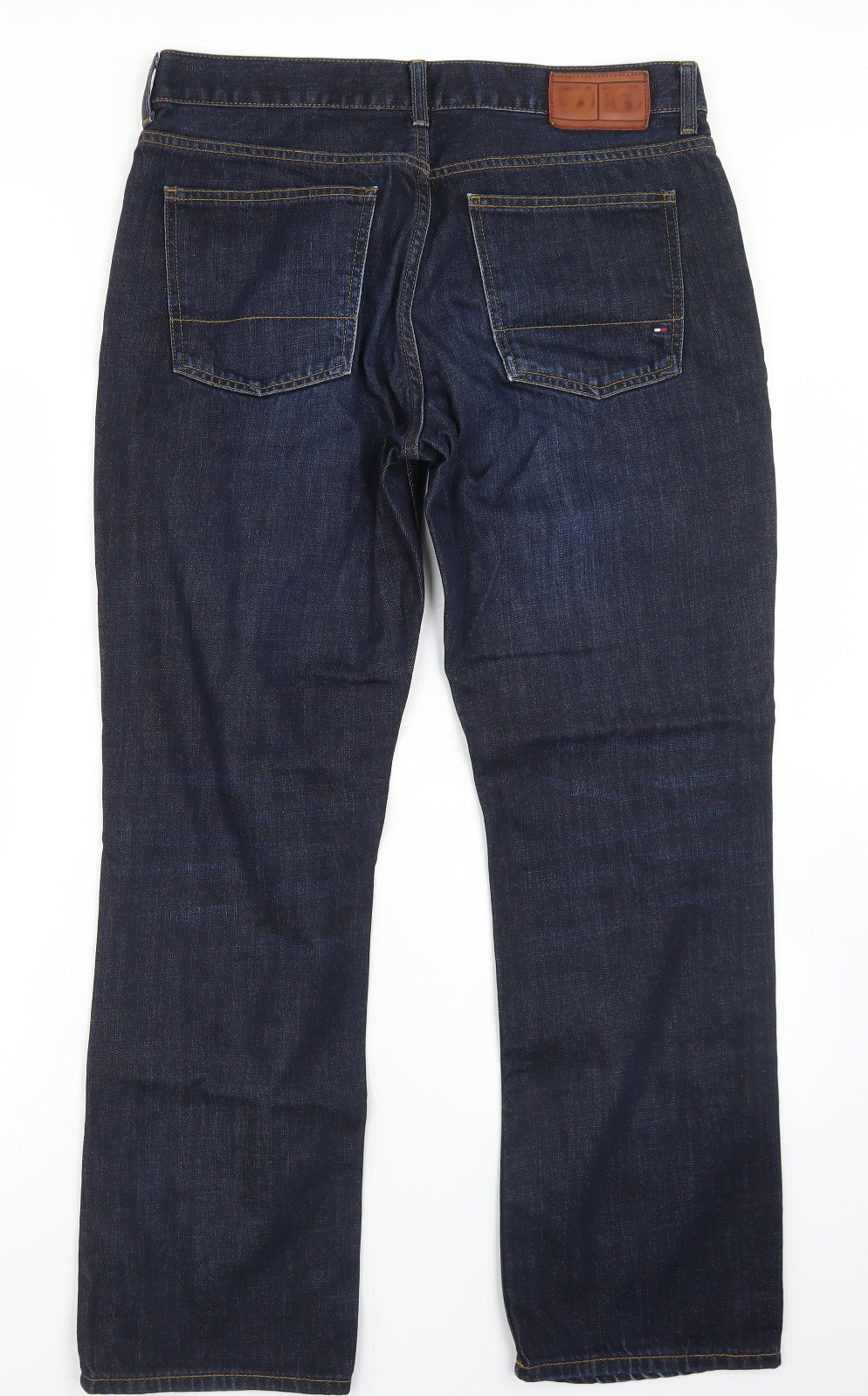 Tommy Hilfiger Mens Blue  Cotton Straight Jeans Size 34 in L30 in Regular Button