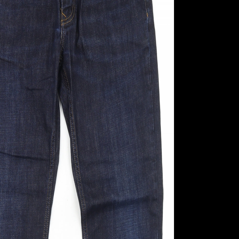 Tommy Hilfiger Mens Blue  Cotton Straight Jeans Size 34 in L30 in Regular Button