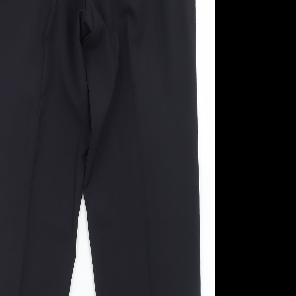 Preworn Mens Blue  Polyester Dress Pants Trousers Size 32 in L28 in Regular Hook & Eye