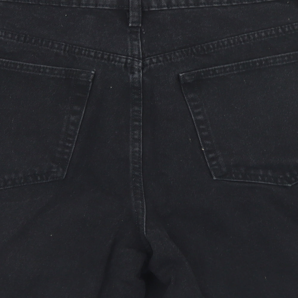 Denim Co Womens Black  Cotton Boyfriend Shorts Size 14 L5 in Regular Button