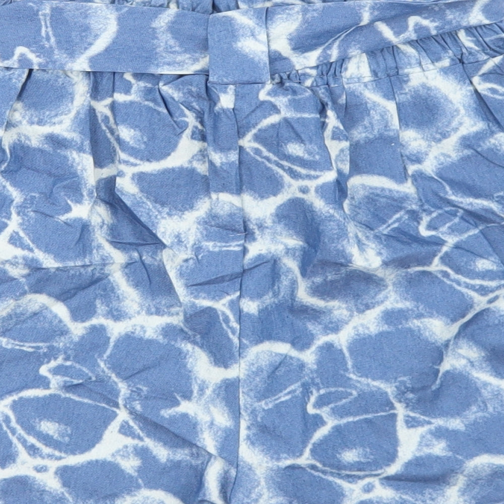 Pink Vanilla Womens Blue  Polyester Paperbag Shorts Size S L3 in Regular