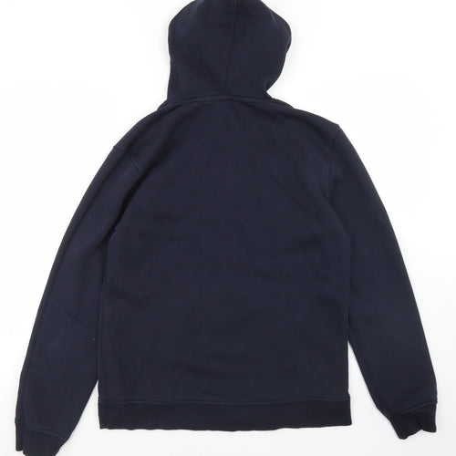 Easy Mens Blue  Cotton Pullover Hoodie Size S