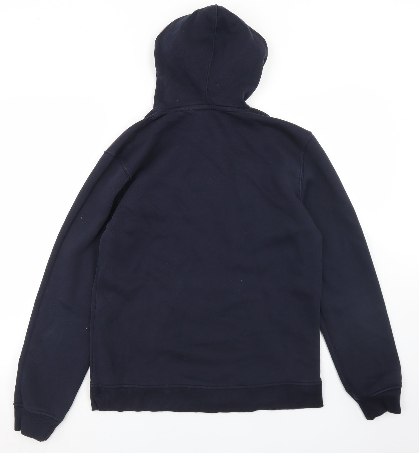 Easy Mens Blue  Cotton Pullover Hoodie Size S