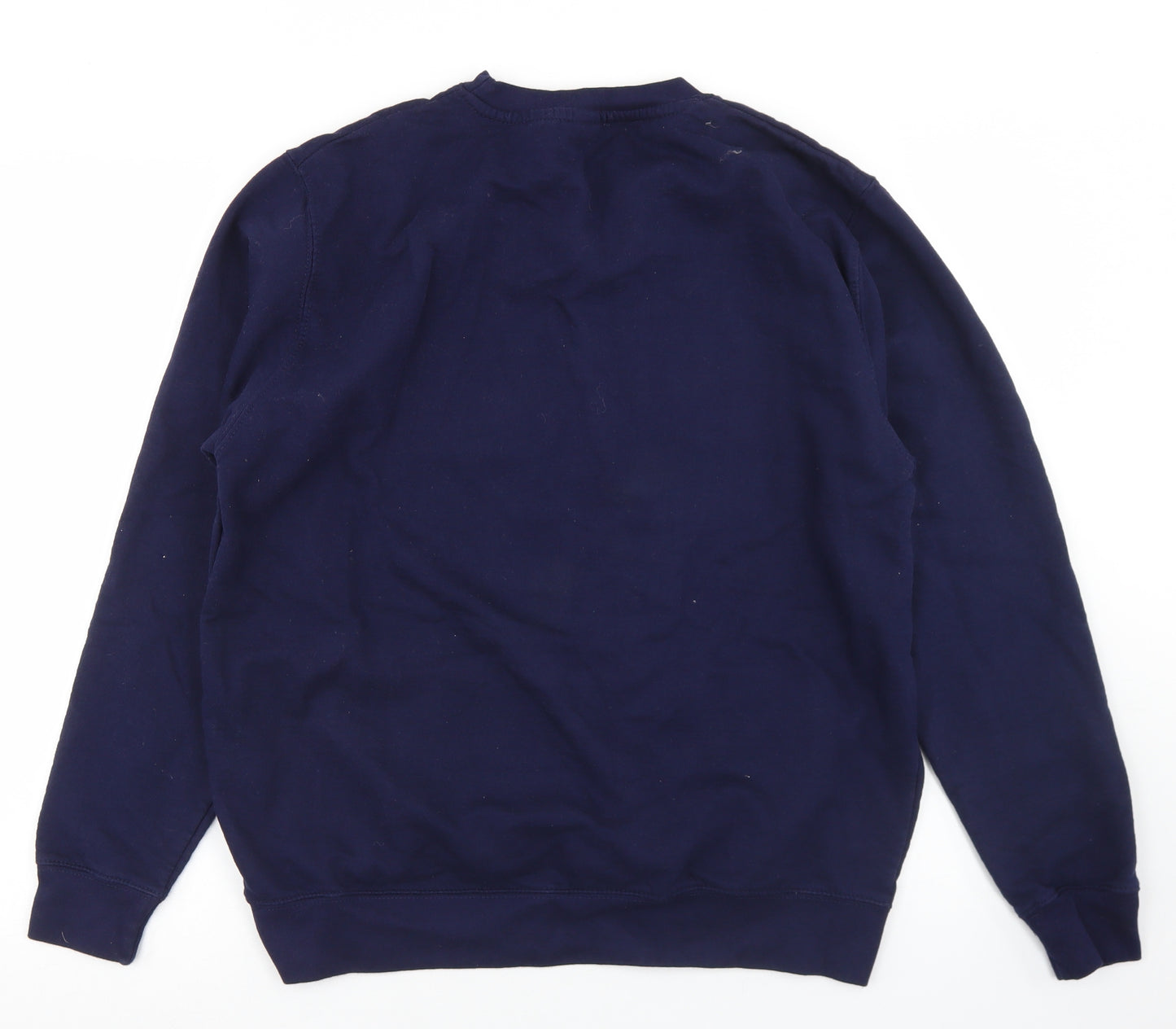 Just Hood Mens Blue  Cotton Pullover Sweatshirt Size L   - Christmas
